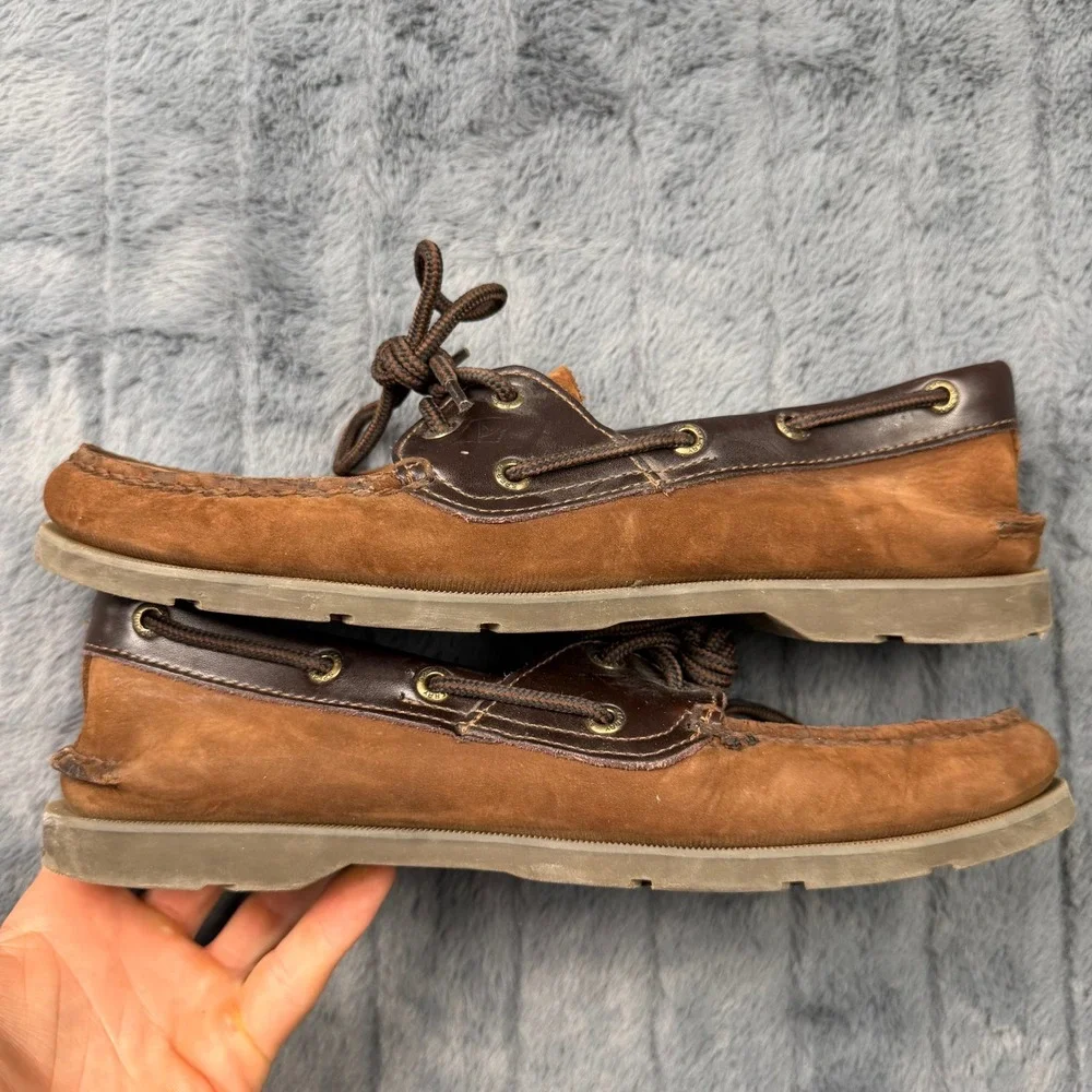 Sperry Top-Sider Mens Brown Leather Boat Shoes 0777896 Size 10M